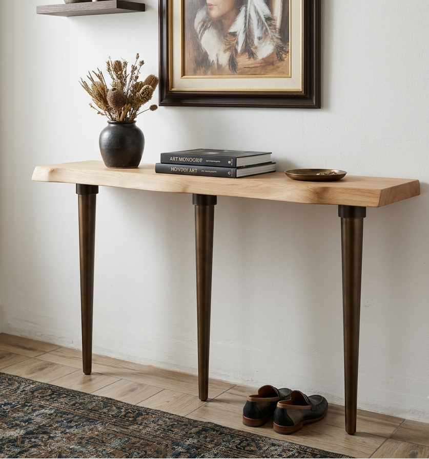 Consolle Artigianale in Legno Massello "Aura"