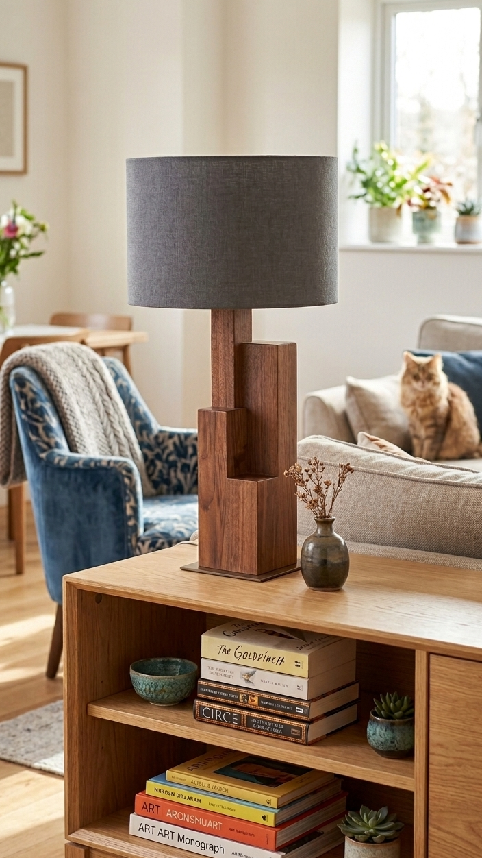 Silenzio Materico – Lampada Scultorea in Legno Massello