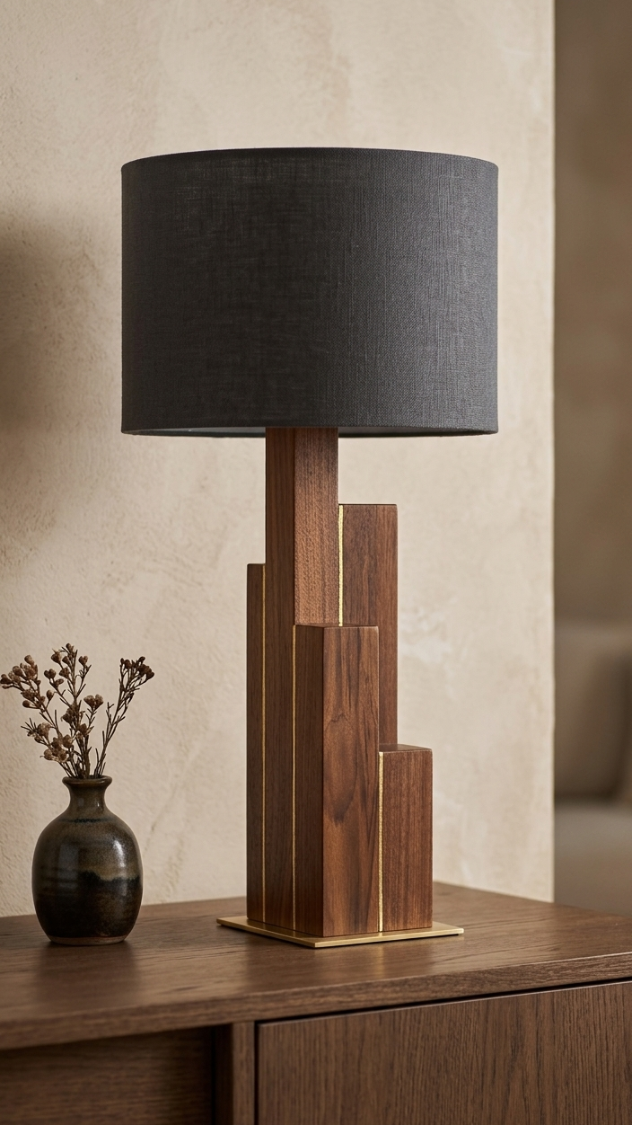 Silenzio Materico – Lampada Scultorea in Legno Massello