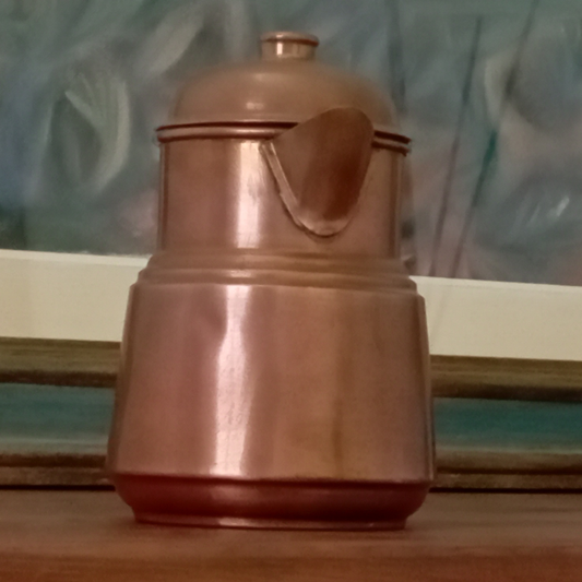 Antica caffettiera in rame battuto a mano | Oggetto decorativo da collezione per cucina country chic o stile rustico provenzale