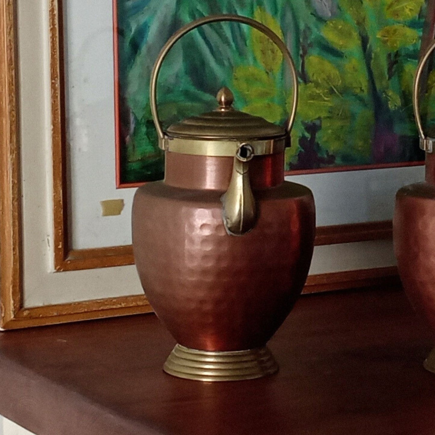 Coppia di Mezzina Toscana in Rame Martellato con Dettagli in Ottone – Artigianato Italiano